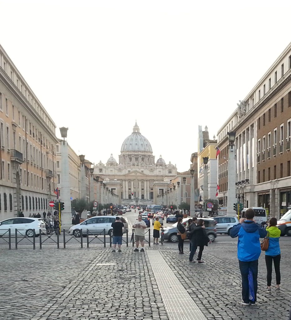 Arriving at Vatican City in Rome