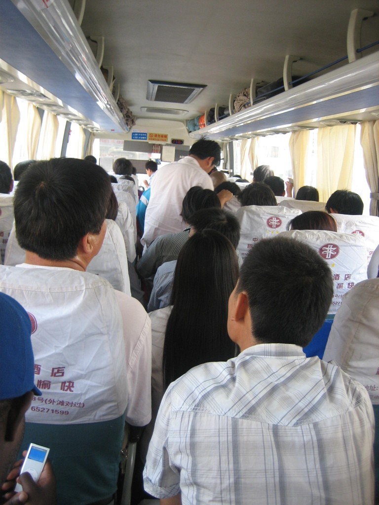 Crowded bus in China