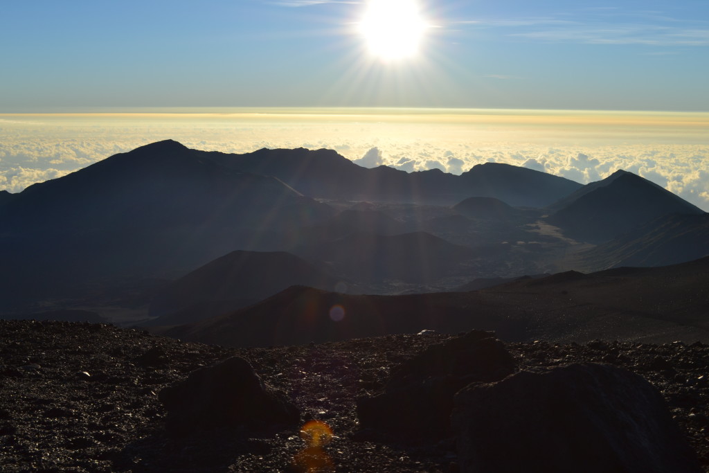 Early morning rays at the top of Mt. Haleakala in Maui