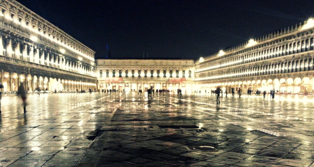 Piazza San Marco at night in Venice, Italy