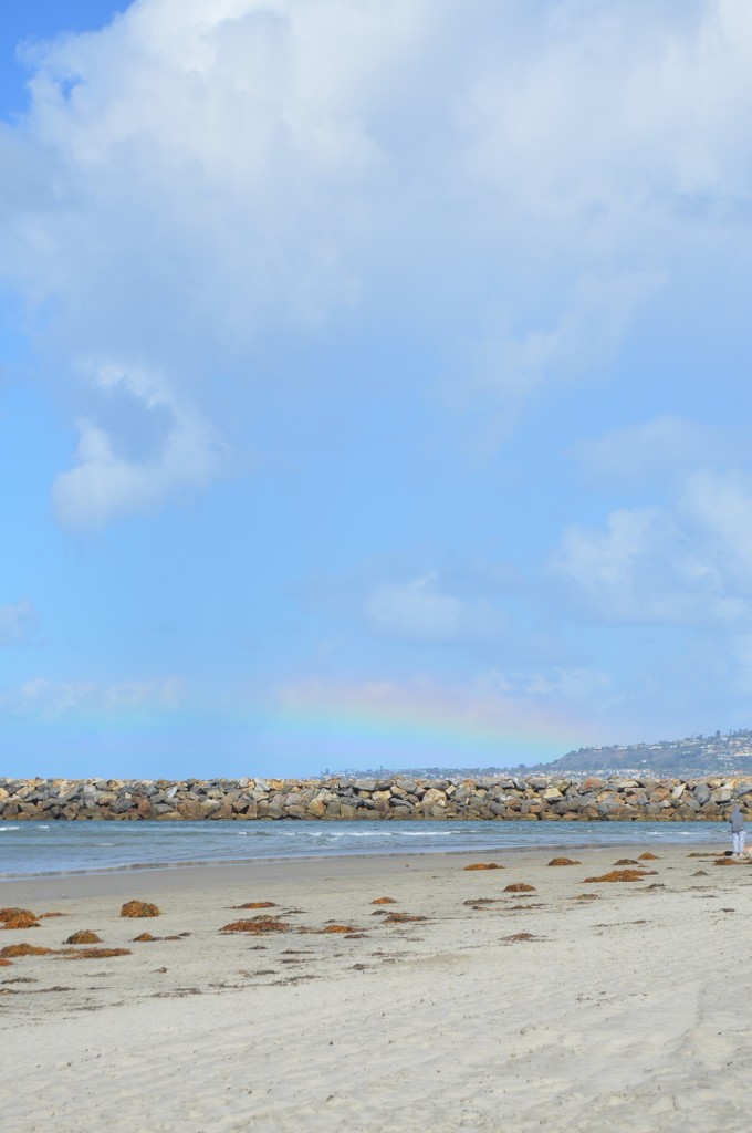 View of a rainbow from Dog Beach in Ocean Beach