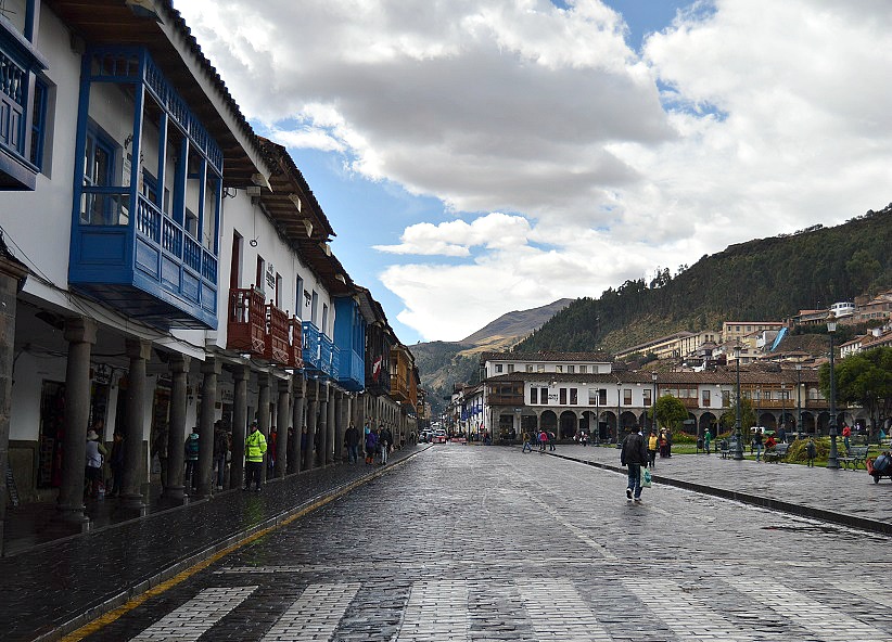 Plaza de Armas in Cusco, Peru after the rain