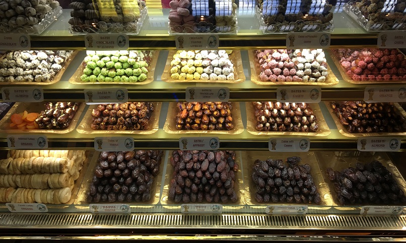 A variety of dates at the Souk Central Market in Abu Dhabi