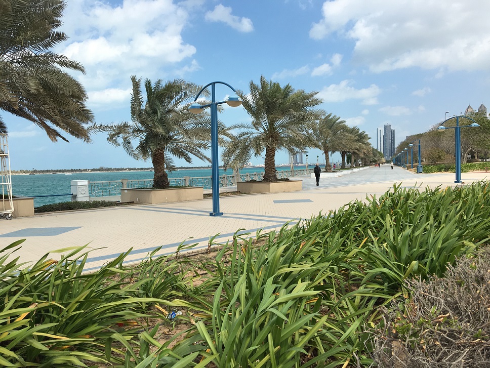 The Corniche walkway on the Persian Gulf