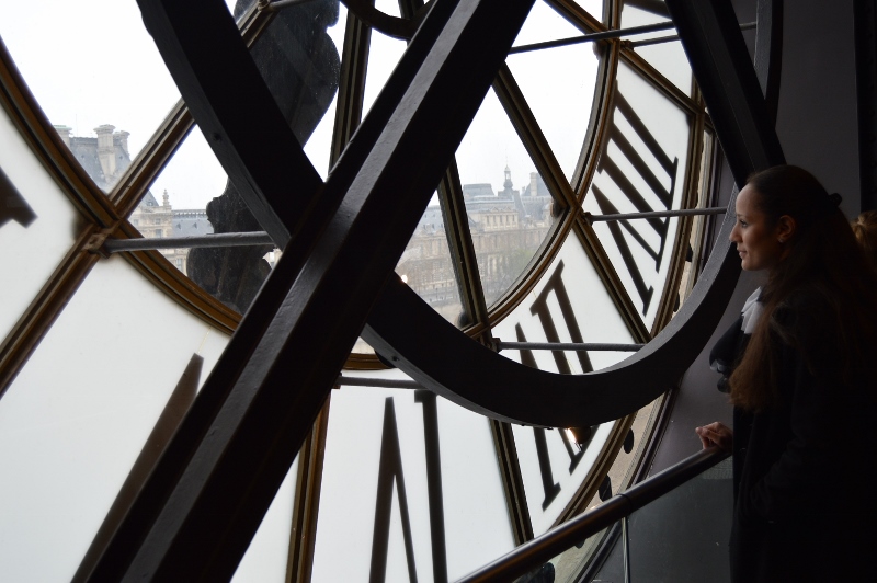 Looking out the clock window at the d'Orsay Museum