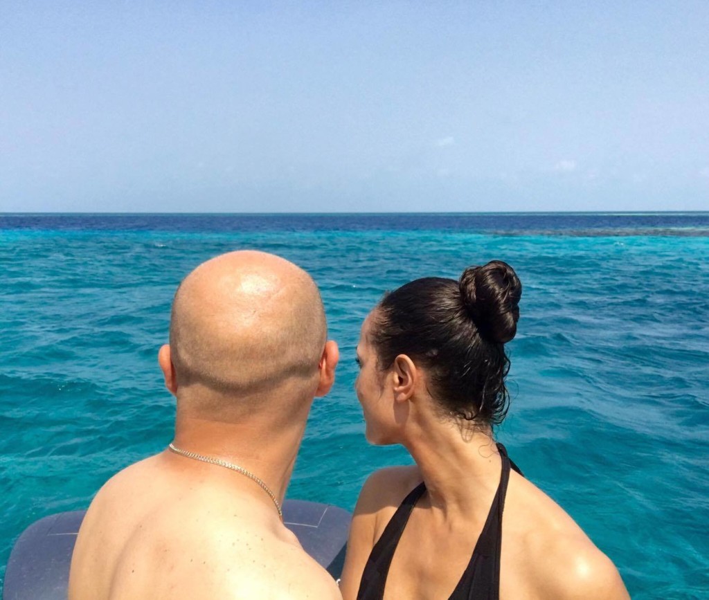Looking at the Blue Hole in Belize