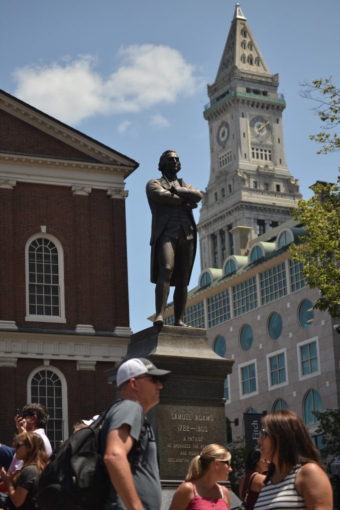 Sam Adams statue outside Faneuil Hall in Boston