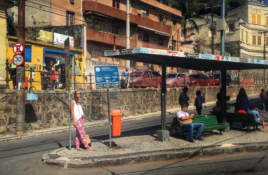 Waiting for the trolley in Santa Teresa, Brazil