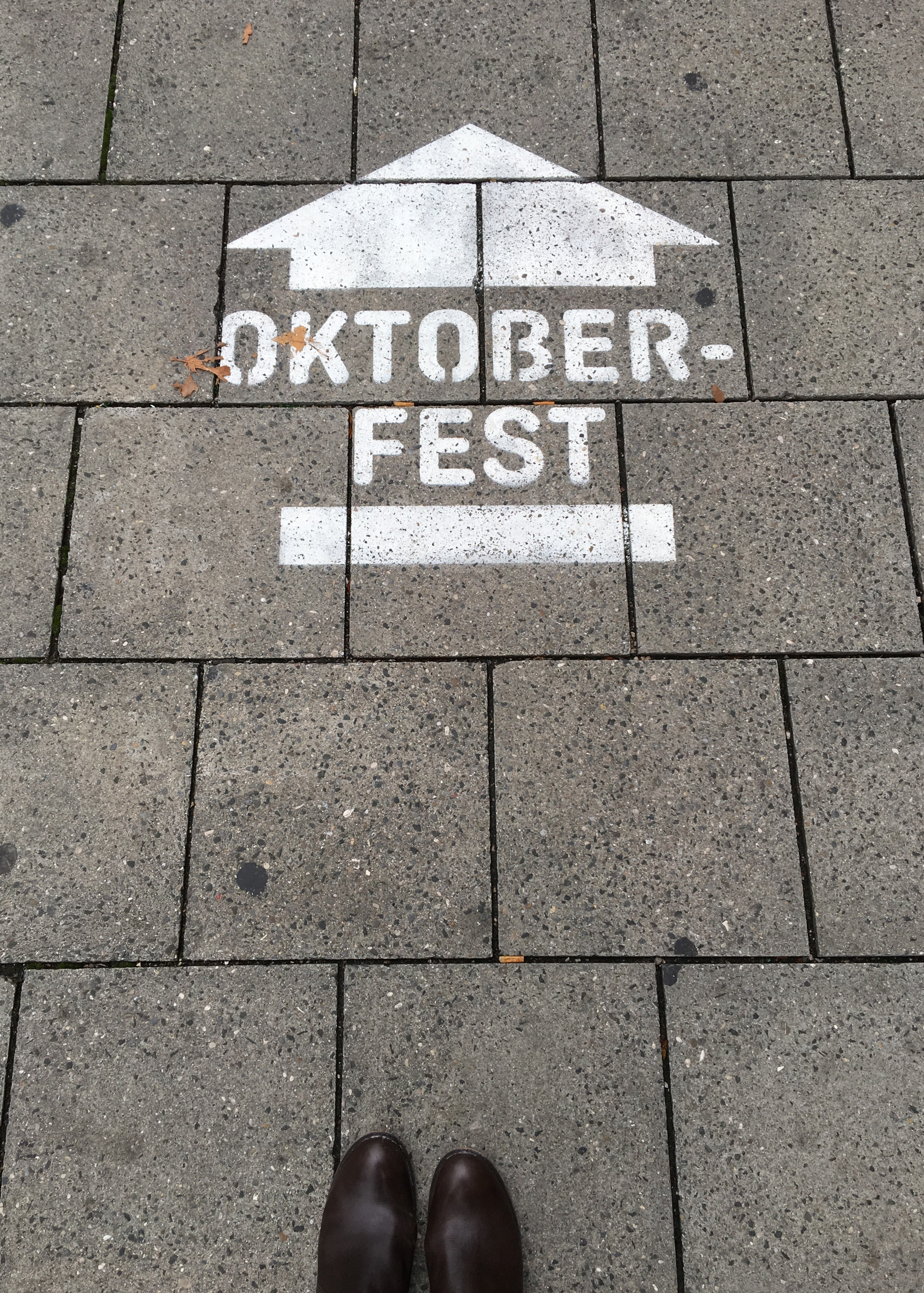 Oktoberfest sidewalk sign in Munich, Germany