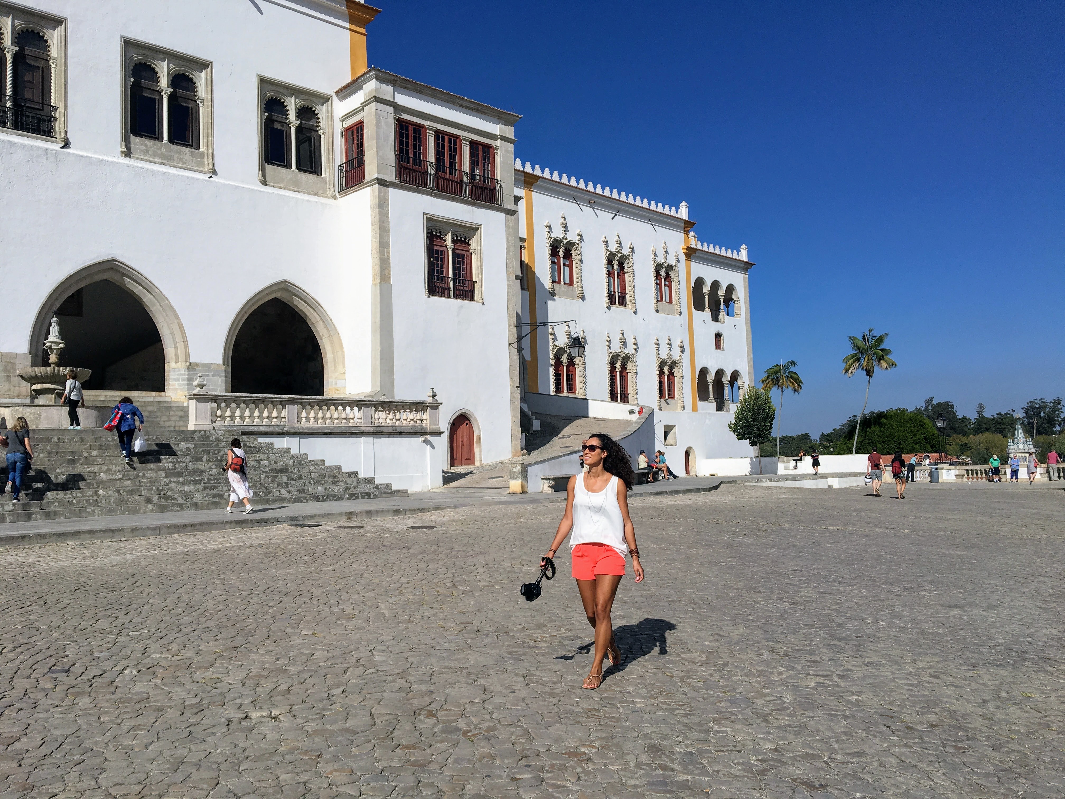 Outside the National Palace in Sintra, Portugal