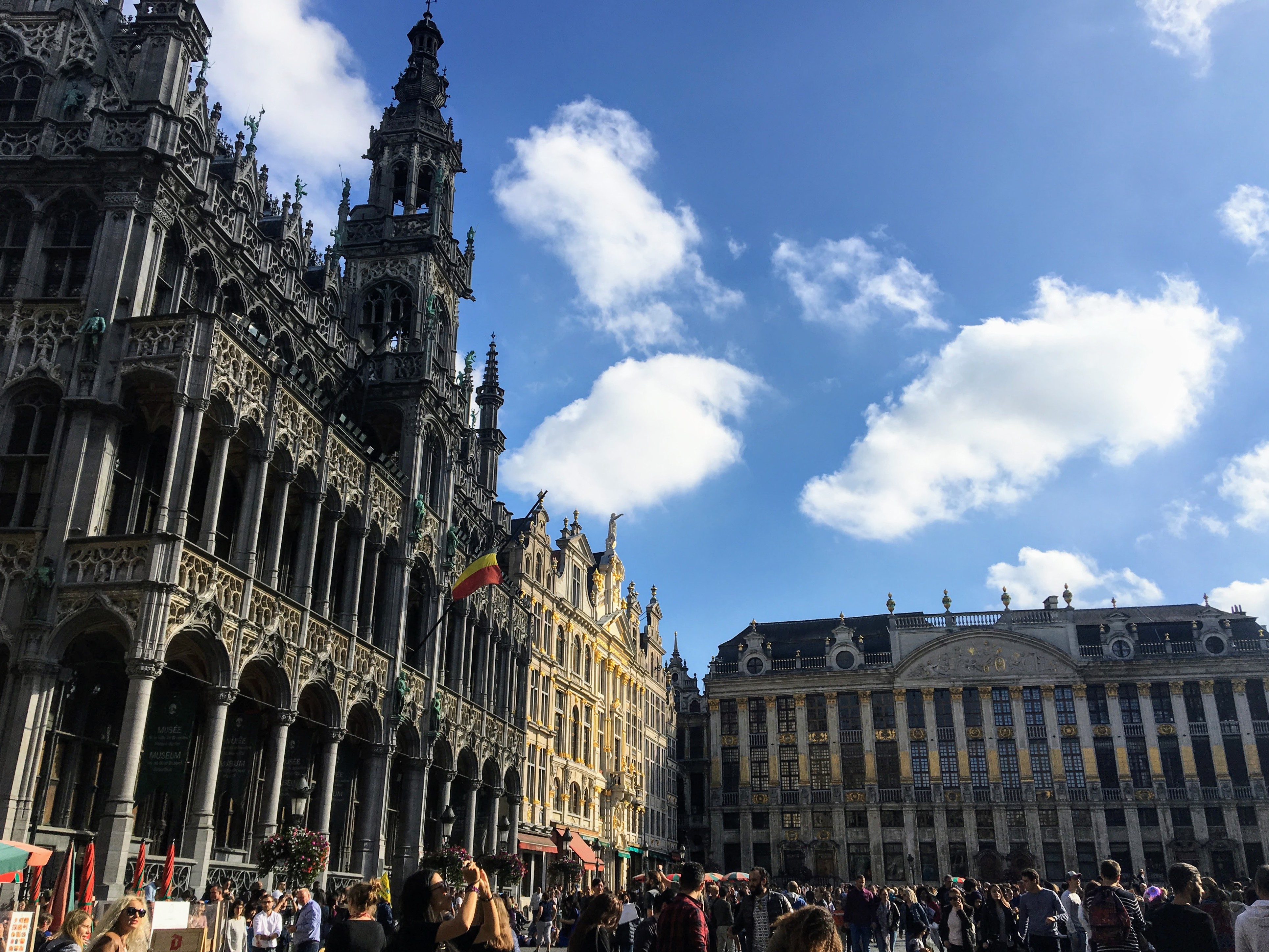 The Grand Place on a sunny day in Brussels, Belgium