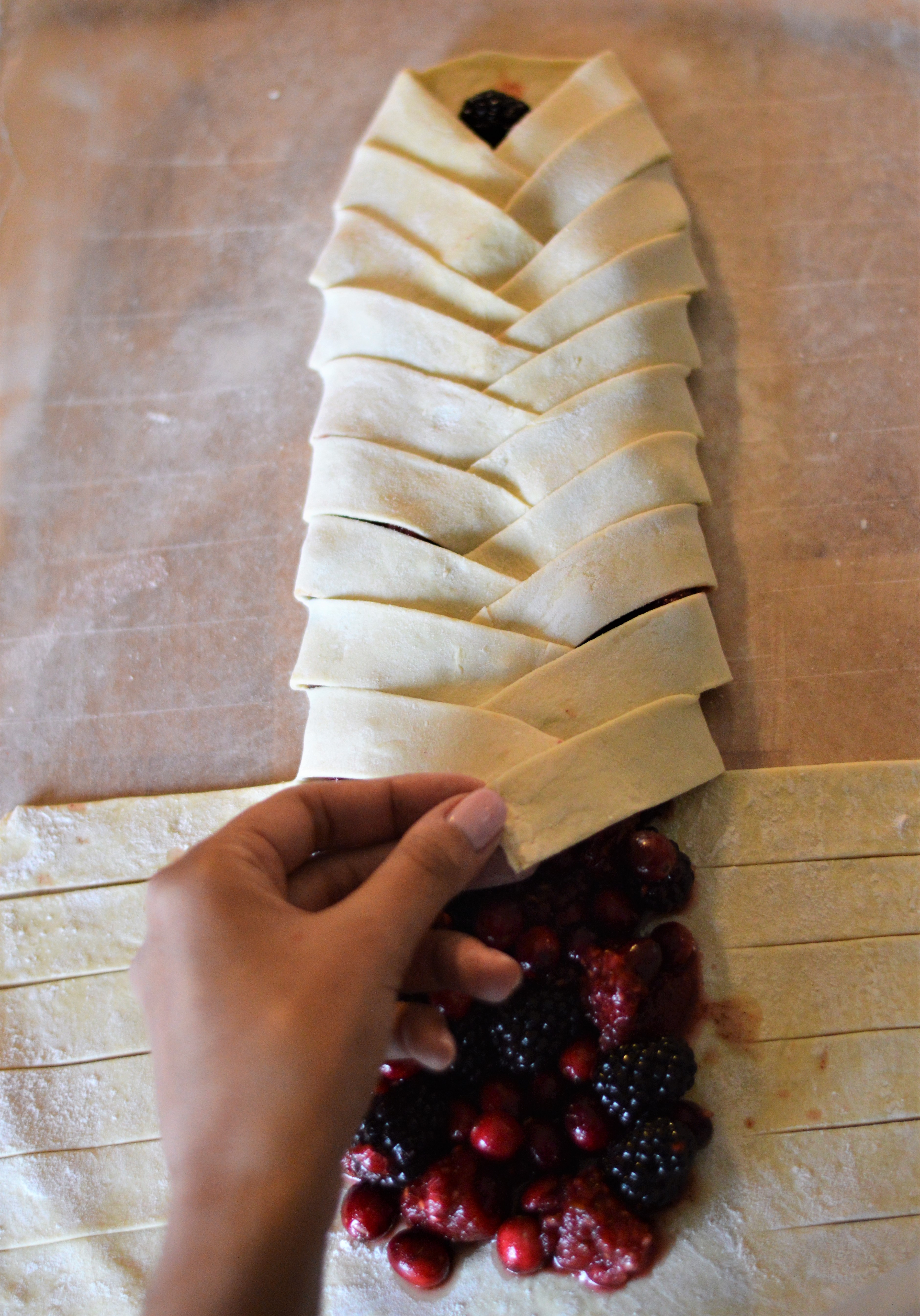 Braided pastry dough