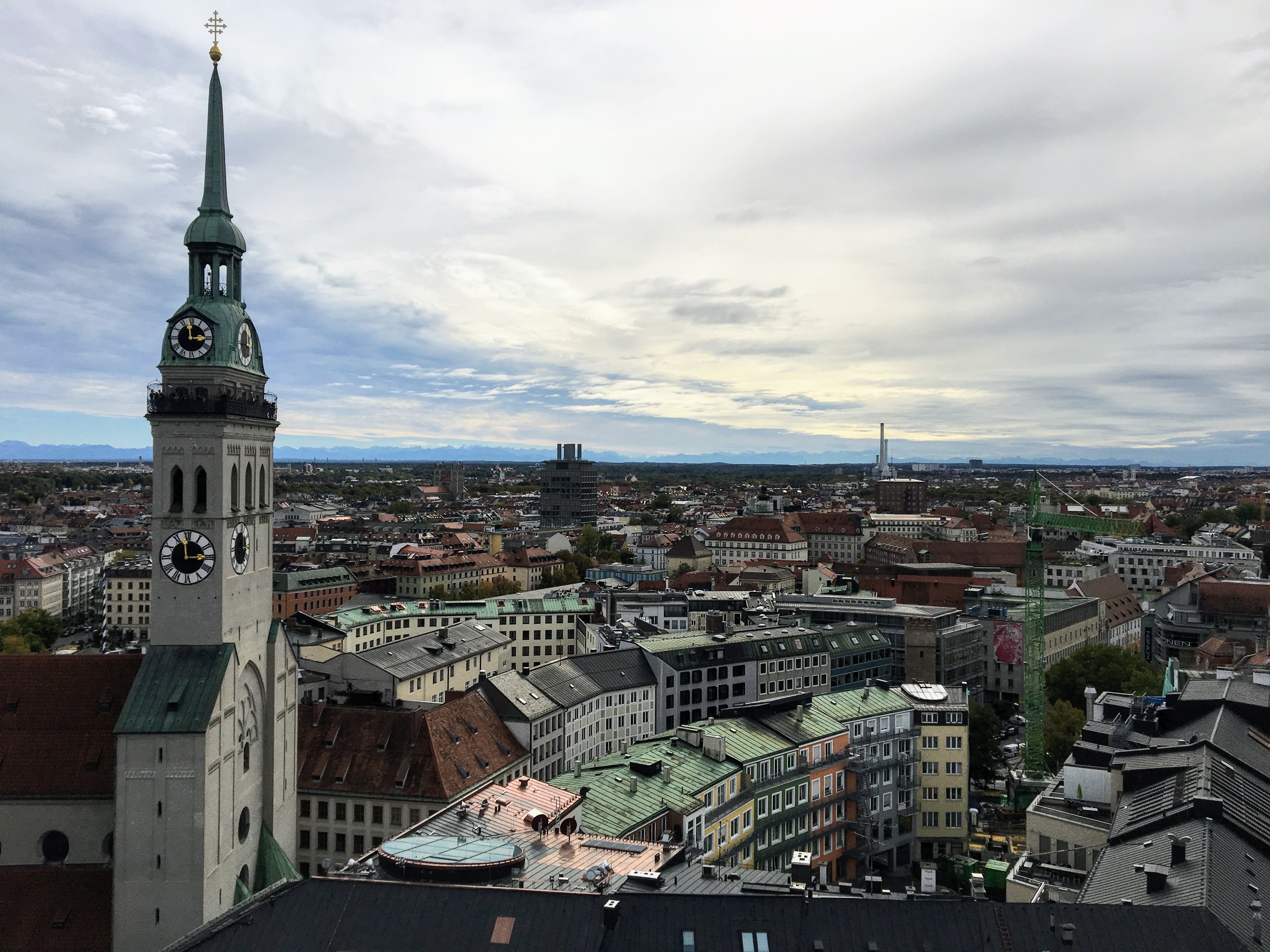 View from the to top of New Town Hall in Munich, Germany