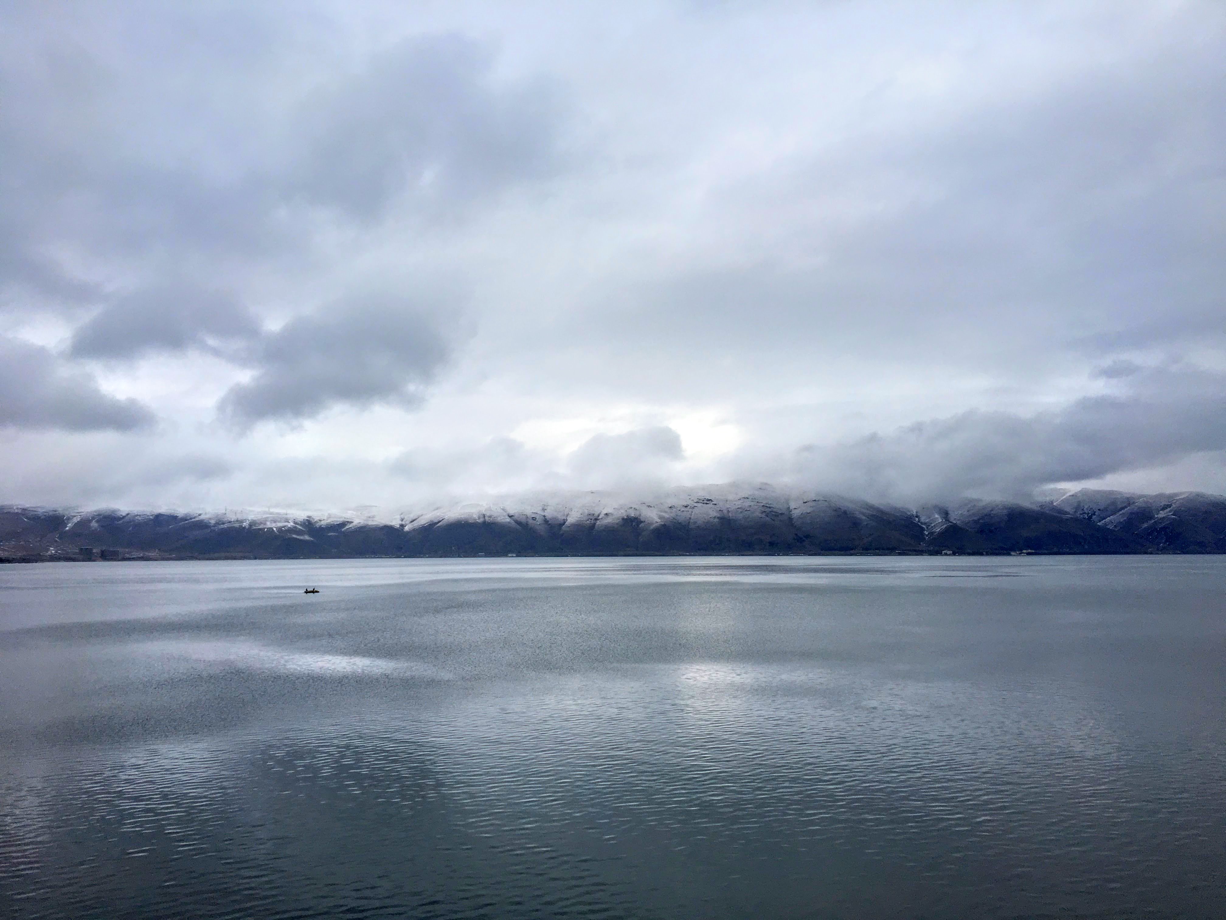 Cloudy day at Lake Sevan in Armenia