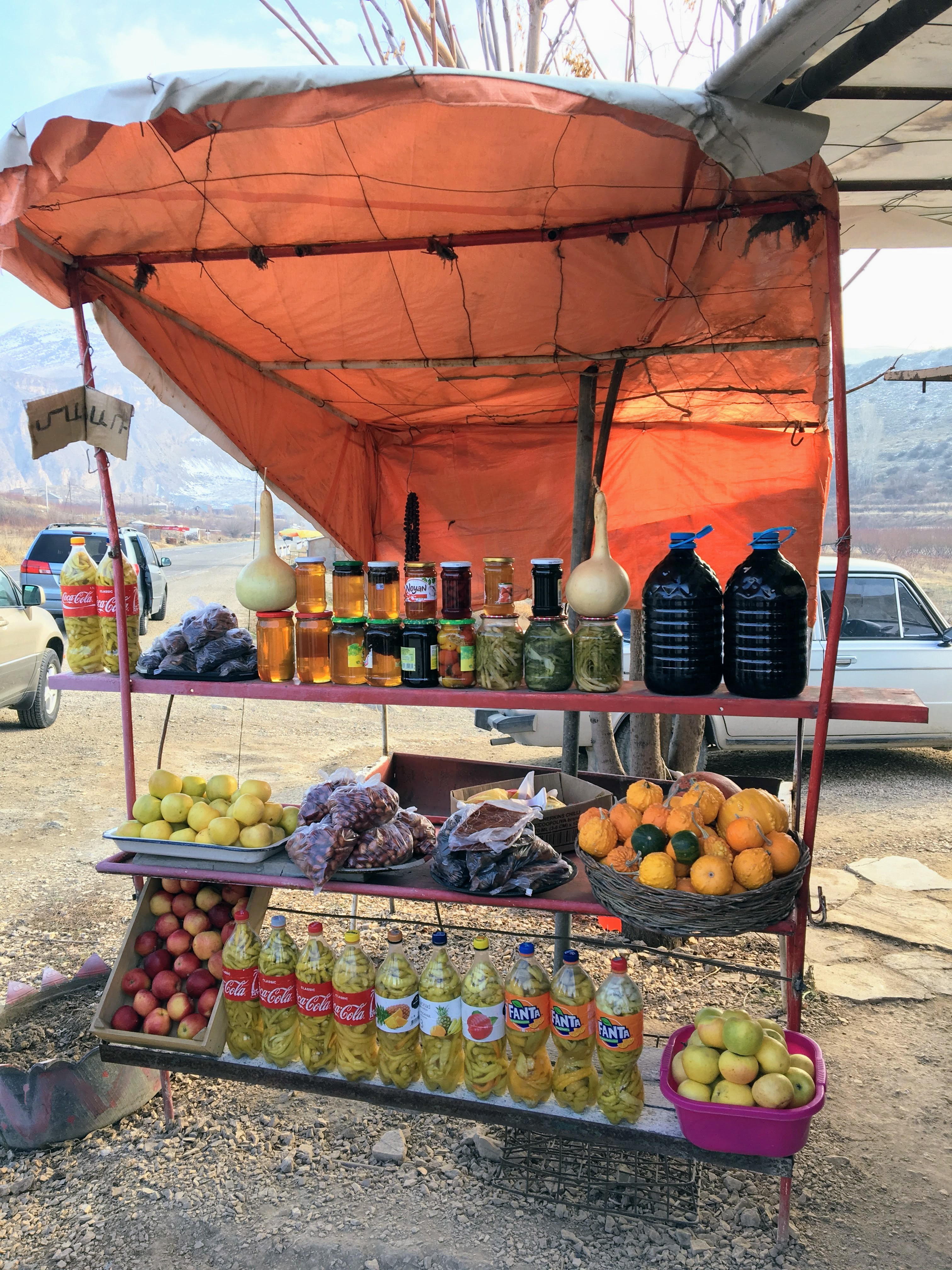 Local roadside market in Armenia