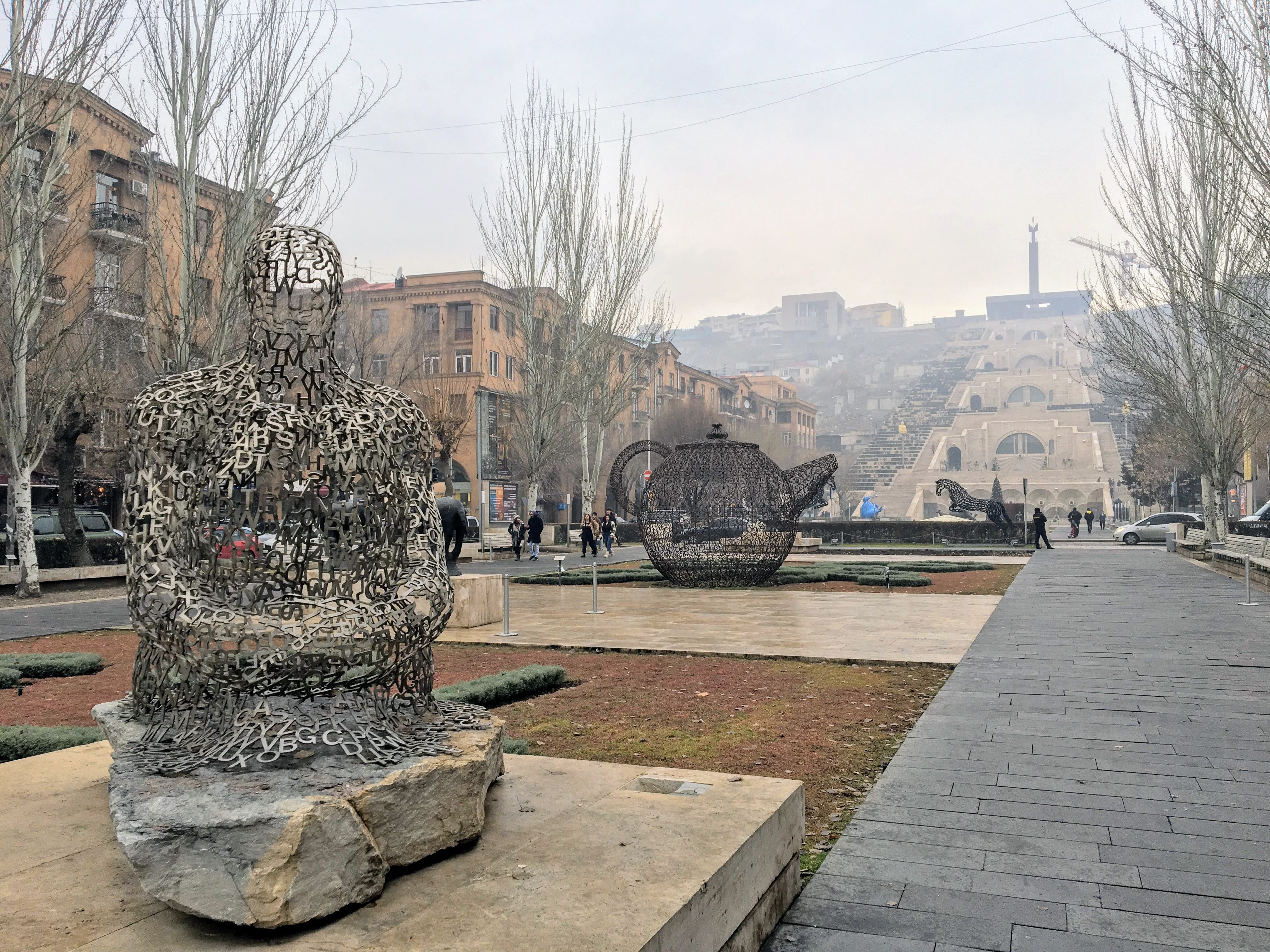 Sculpture park and the Cascade in Yerevan, Armenia