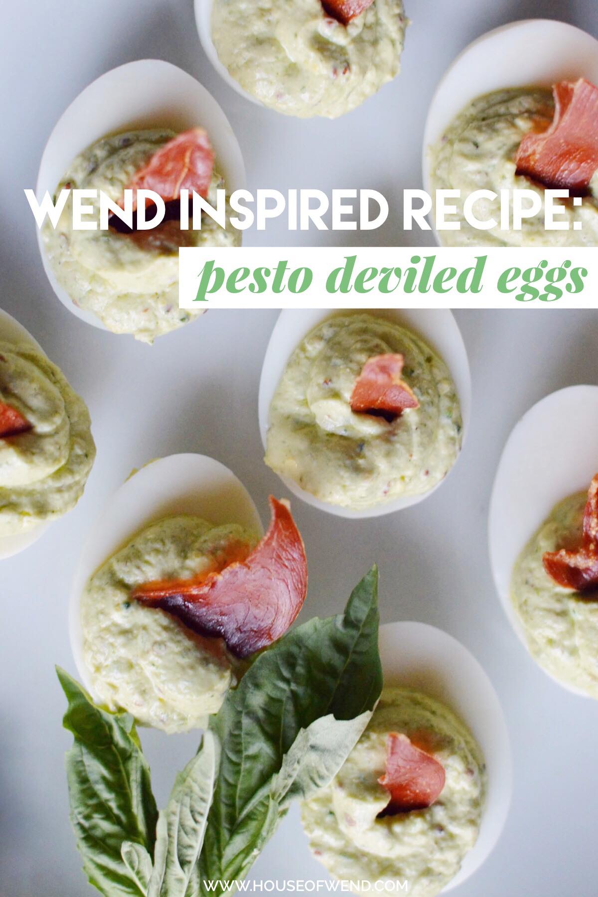 Recipe for Pesto Deviled Eggs by House of Wend