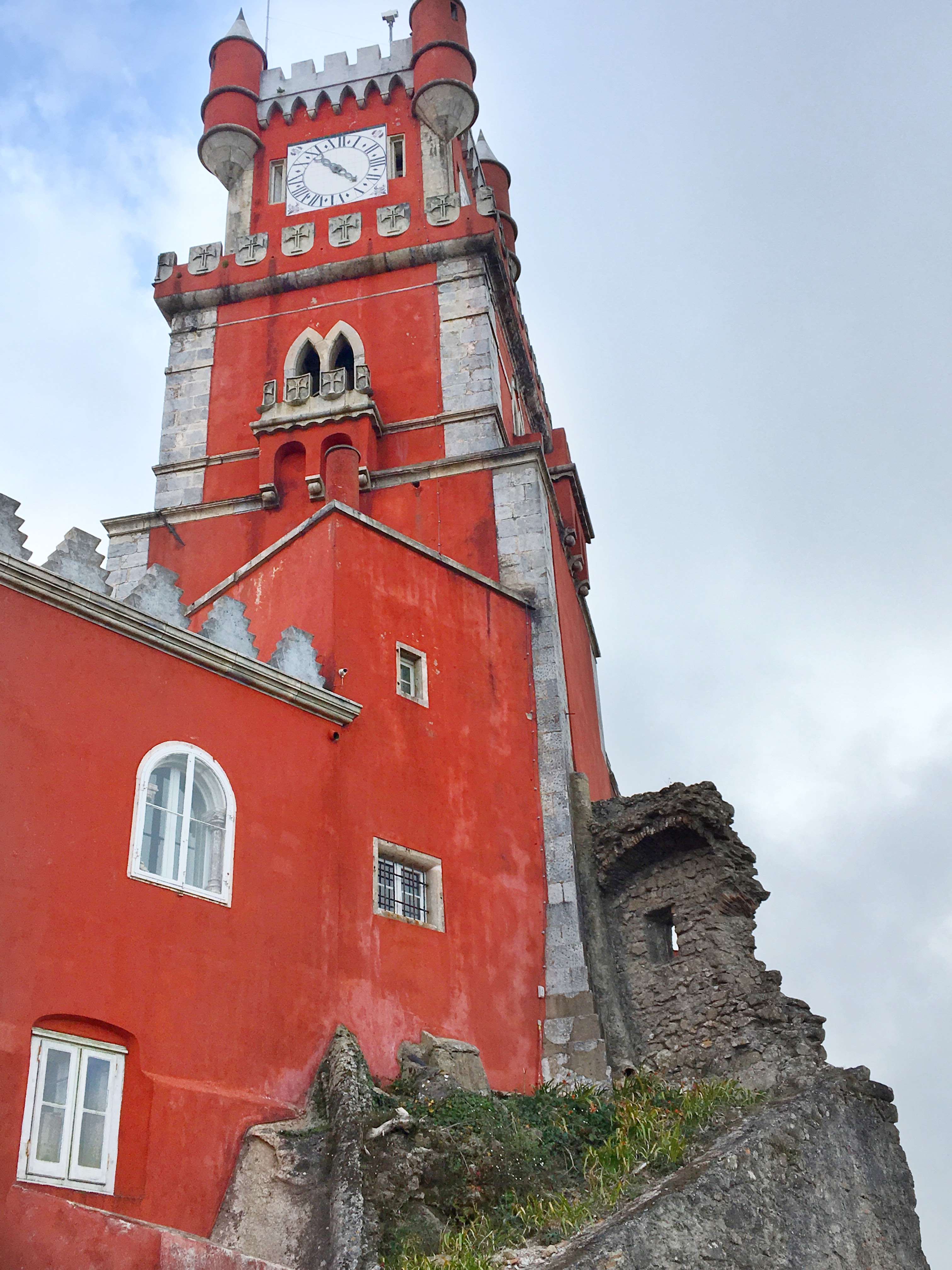 Red castle at the Pena Palace in Sintra, Portugal