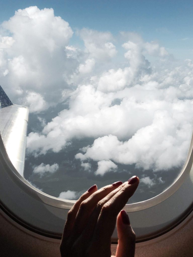 View of the clouds from a window seat
