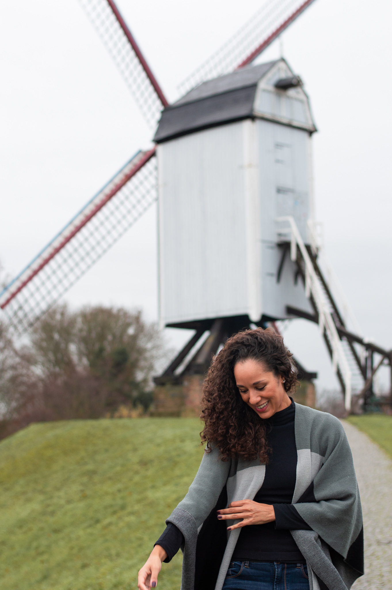 Exploring the Bonne Chieremolen windmill in Bruges, Belgium