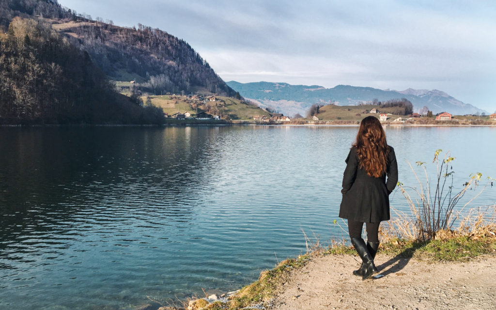 Overlooking a lake in Switzerland