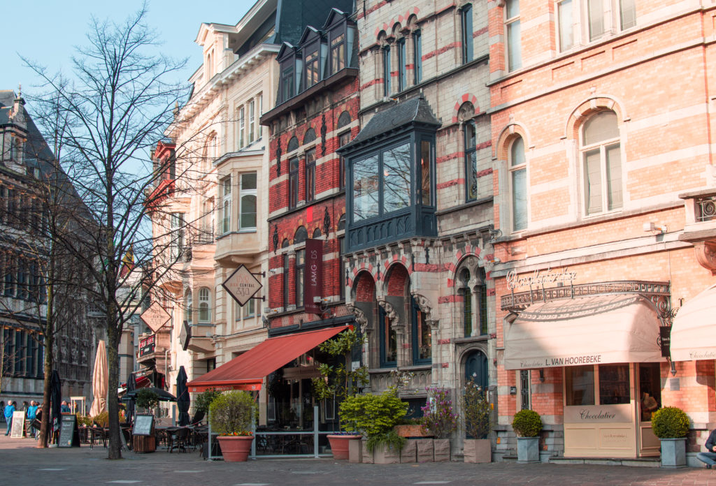 Colorful buildings in Ghent, Belgium