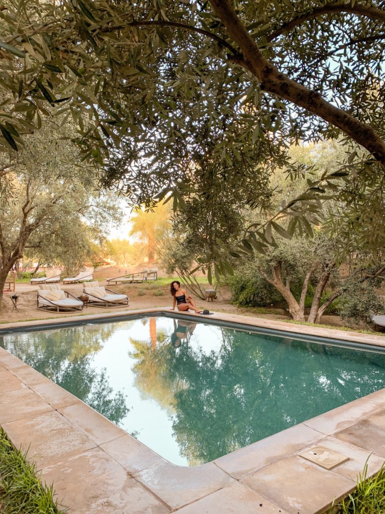 Swimming pool in the Agafay Desert Camp